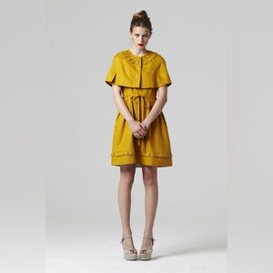 Orla Kiely mustard silk and linen dress size 12